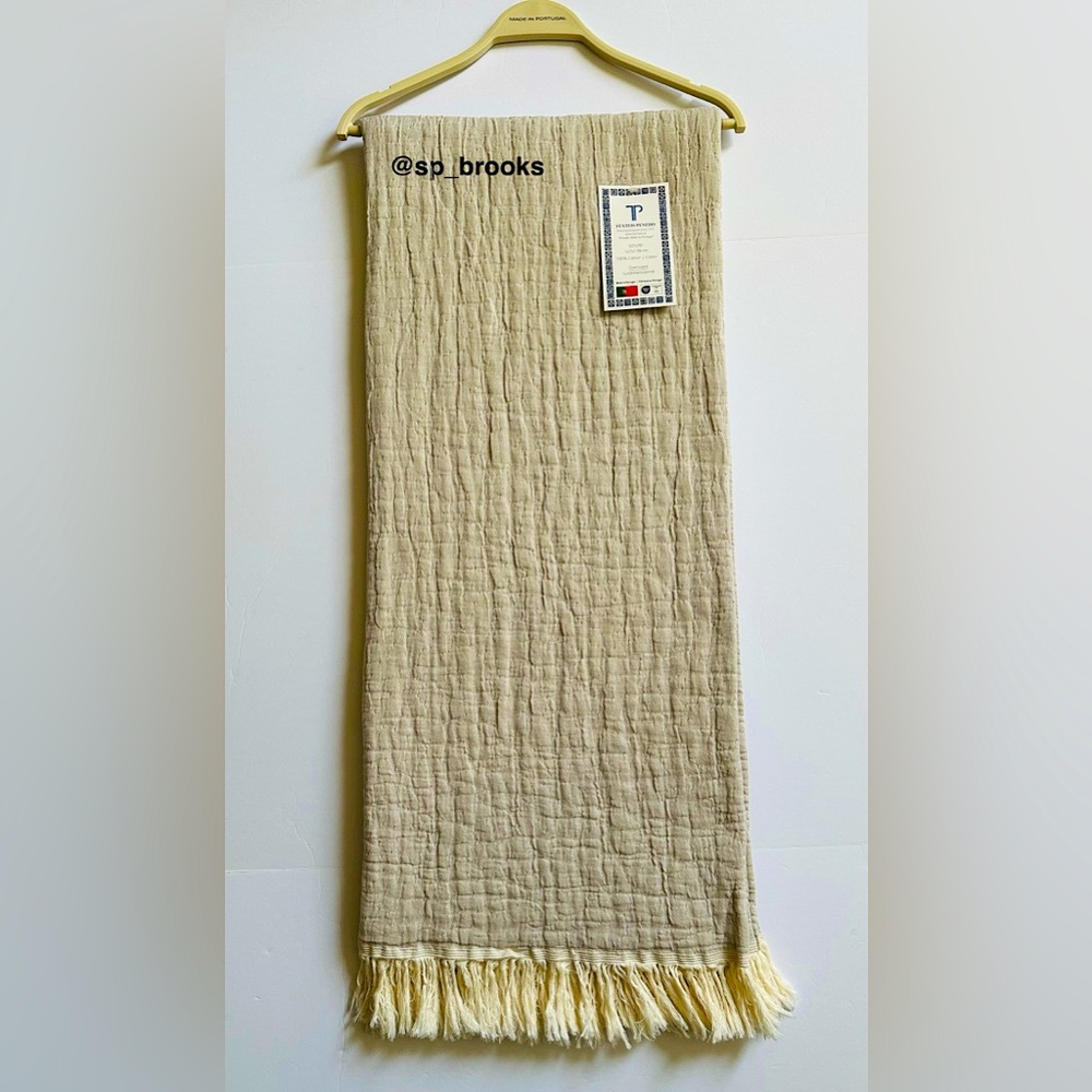 🎁Texteis Penedo Throw Blanket  - Taupe - Cotton - Made in Portugal Throw
